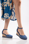 Genuine Leather Wedge Heel Sandals from Size 33-34-35 to Size 41-42-43-44-45 - 2