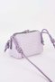 Women's Nazen Lilac Knitted Design Faux Leather Small Size Zipper Closure Handbag and Shoulder Bag - 4