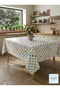 Tablecloth Fiber-Lined Pvc Non-Slip Stain-Resistant Wipeable Kitchen and Garden Table Cover.