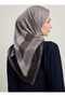Gray Frame Patterned Soft Scarf - - 4