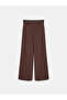 72692 100% Lyocell Pleated Wide Leg Trousers-Brown - 6