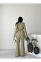Belted Sleeves Lace Blazer Suit - 6