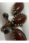 Bronze Vintage Women's Ring Authentic Green Brown Leaf Model Adjustable from the Front - 4