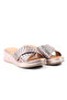 Genuine Leather Copper Knitted Wedge Heel Women's Slippers - Z26229-2 - 2