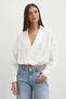White Ruffled Tie Blouse - 2
