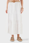 Cotton Relaxed Fit Embroidered Midi Skirt Skirt 2511 - 2