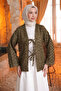 Khaki Front Tie Tassel Kimono
