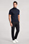 Men's Slim Fit Turtleneck Long Sleeve Navy Blue Sweater - 2