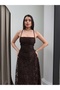 Back Tie Flower Pattern Tulle Dress - 4