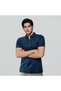 Men's Interlock Knit Collar Regular Half Zip Solid Polo - 3