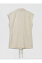 Lcw Modest Ecru Linen Blend Women's Classic Vest with Belted Waist - 6