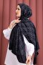 Premium Patterned Jacquard Shawl Series Navy Blue - 2