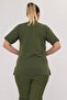 Nova Zarf Collar Khaki Green Lycra-Free Thin Fabric Nurse Doctor Uniform Set - 4