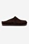 Denivel Women's Genuine Leather Slippers Brown Suede - 2