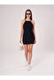 Women's Black Halter Neck Mini Dress Jf27 - 2