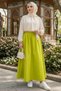 Poplin Skirt with Pockets and Elastic Waist 1727 - Oil Green - 2