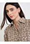 Brown Floral Embroidered Cotton Shirt - 4