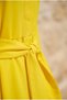 Women's Yellow Belted Layered Hijab Dress – Summer Long Dress - 4