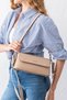 Women's Zoya Model Soft Leather Look Mink Shoulder Bag and Crossbody Baguette Bag - 7