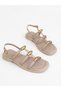 Women's Shiny Skin Gold Brooch Buckle Detailed Orthopedic Sole Sandals - 3