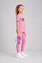 Girl's Leggings Set with Cat and Stone Print - 4