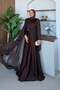 Alara Sleeve Detail Evening Dress Brown - 3