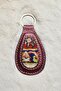 Handmade Burgundy Color Keychain from Antique Silk Carpet