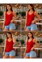 Summer's Favorite! Women's Strappy Ring Detailed V-Neck Viscose Blouse - 2