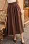 Elastic Waist Poplin Skirt N224 Brown - 4