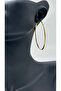 Steel Gold Hoop Earrings - Gold - 3