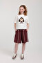 5033 Girl's Ecru/Burgundy Set