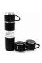 Ilkeshop Thermos Stainless Steel Thermos Black Color with 3 Cups (142534) Thermos Set - 5