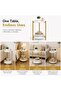 Side Table 2-Tier Round Marble Finish Top 60x30cm - End Coffee table MDF desktop with below Storage Accent Table for Living Room, Balcony, Sofa side Table - White - 4