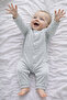 Isis Unisex Baby Star Patterned Long Sleeve Jumpsuit with Snap Fasteners - 3