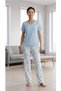 24818 100% Cotton V-Neck Pajama Set Plus Size Pajama Set Flowery Pajama Mother Pajama - 4