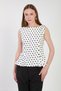 Women's Polka Dot Flounce Blouse - White - 2