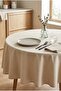 Stain-Resistant Round Tablecloth Ecru Modern Liquid Repellent Waterproof Decorative Living Room Cover - 3