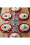 American Service Set, New Season, 6 Red Placemats, 6 Cream Napkins, 6 Napkin Rings and Runner Cover Design Tk - 2