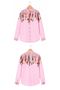 Women's Dusty Pink Judge Collar Patterned Shirt Arm-25Y001013 - 3