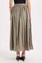 Women's Relax Fit Comfortable Cut Elastic Waist Pleated Flared Khaki Skirt - 7
