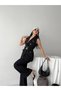 Women's Gold Buttoned Belted Vest Fabric Trousers Set - 3