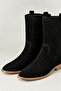 Mellow Women's Suede Low Heeled Summer Boots, Perforated Summer Women's Booties - 2
