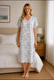 22801-Nena V-Neck Short-Sleeved 100% Cotton Nightgown