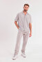 Men's Short Sleeve Shirt Pants - Breathable Fabric Summer Linen Blend Set