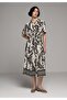 Regular Fit Metraj Printed Women's Black Short Sleeve Dress - 3