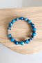 Blue Agate Bracelet Large Agate Stone Bracelet Faceted Cut Original Natural Stone Bracelet - 3