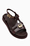 Evelin Burgundy Buckle Women's Sandals