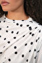 Women's Drawstring Detailed Short Sleeve Polka Dot Blouse 945 - A.White - 5