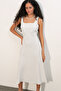 Women's Strappy Polka Dot Dress 2611 - White