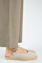 Silvia Women's Leather Genuine Leather Single Strap Sabo Beige Slippers